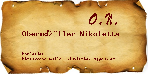 Obermüller Nikoletta névjegykártya